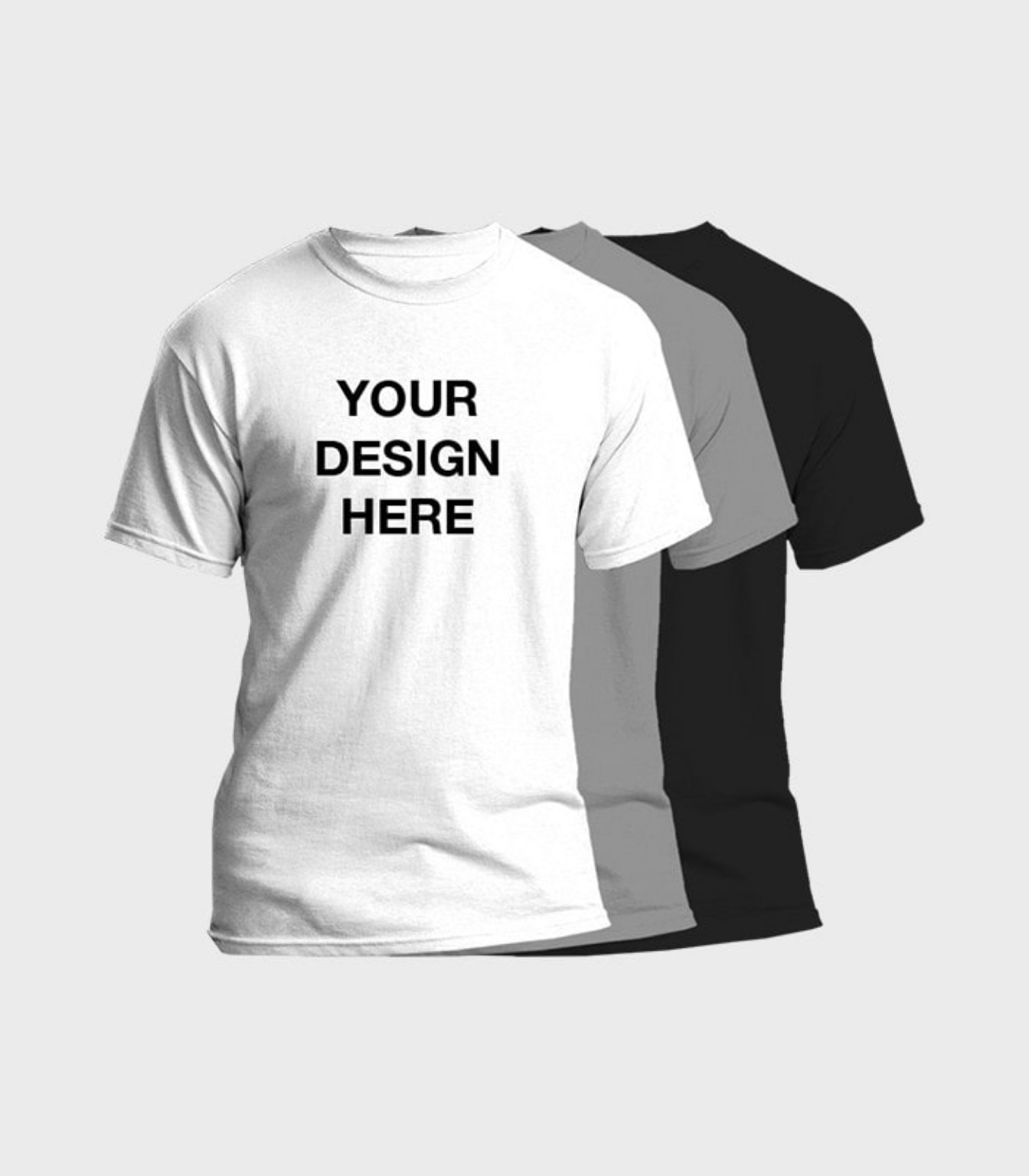 White, grey and black custom T-shirts